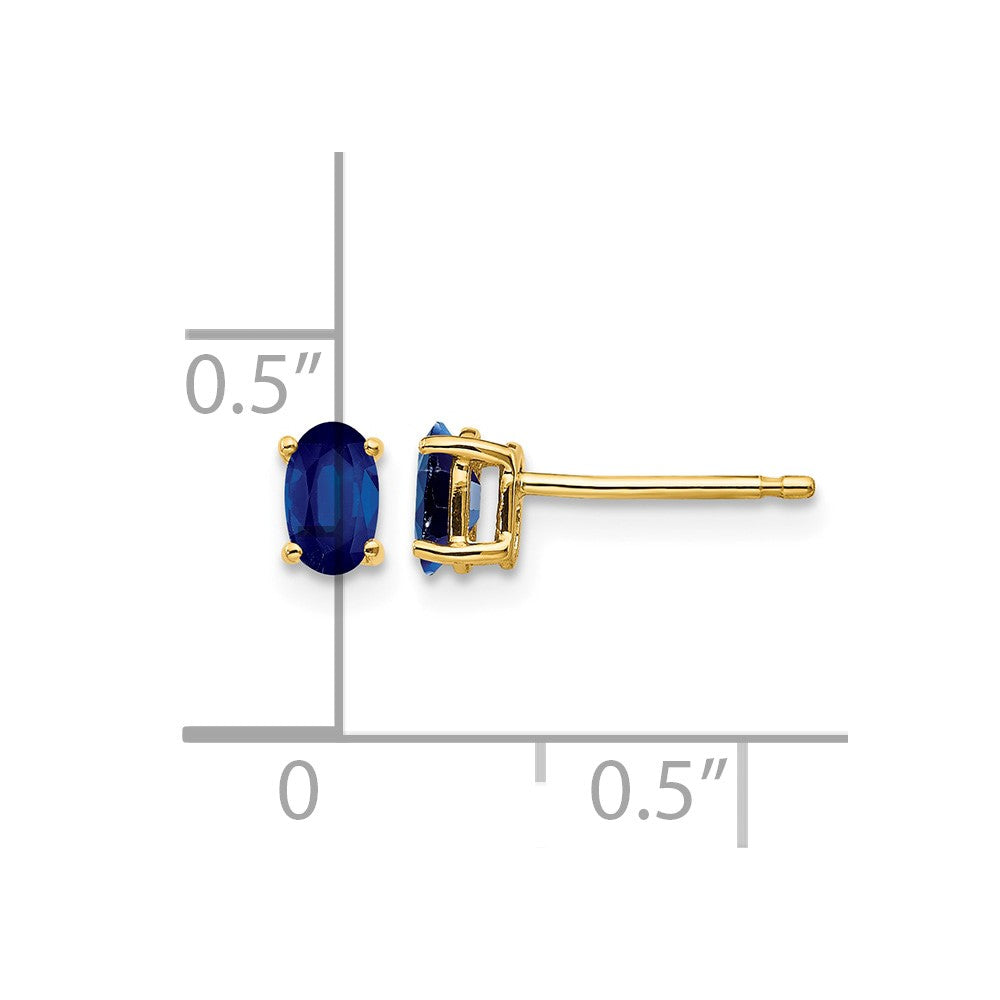 14k 5x3mm Oval Sapphire Post Earrings