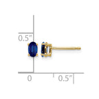 14k 5x3mm Oval Sapphire Post Earrings