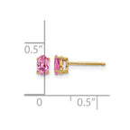 14k 5x3mm Oval Pink Sapphire Post Earrings