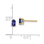 14k 5x3mm Oval Tanzanite Post Earrings