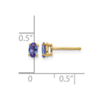 14k 5x3mm Oval Tanzanite Post Earrings