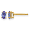 14k 5x3mm Oval Tanzanite Post Earrings