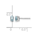 14k White Gold 5x3mm Oval Aquamarine Post Earrings