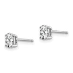 14k White Gold 5x3mm Oval Cubic Zirconia Post Earrings