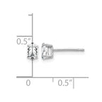 14k White Gold 5x3mm Oval Cubic Zirconia Post Earrings