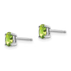 14k White Gold 5x3mm Oval Peridot Stud Earrings