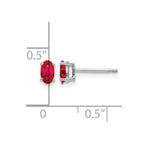 14k White Gold 5x3mm Oval Ruby Post Earrings