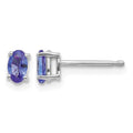 14k White Gold 5x3mm Oval Tanzanite Post Earrings