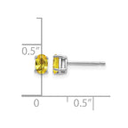 14k White Gold 5x3mm Oval Yellow Sapphire Post Earrings