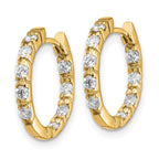 14k 5/8 carat A Diamond In/Out Hinged Hoop Earrings