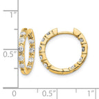 14k 5/8 carat A Diamond In/Out Hinged Hoop Earrings