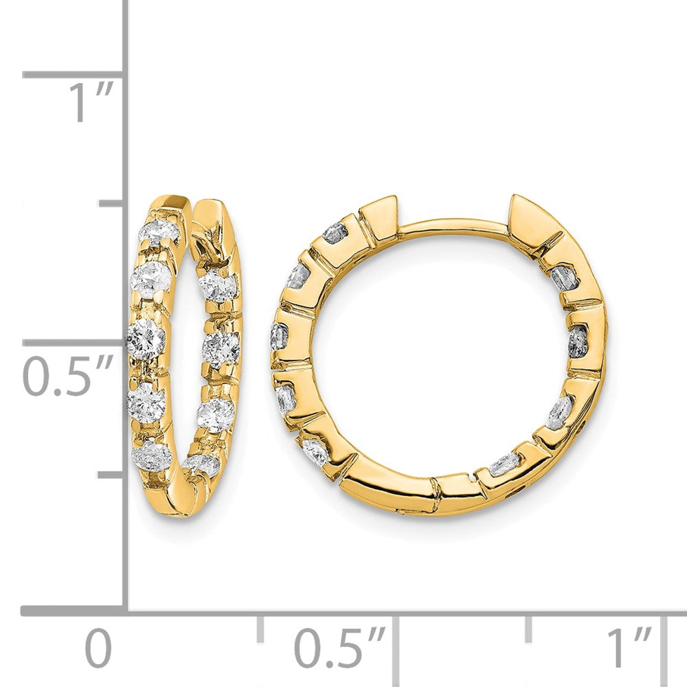14k 5/8 carat VS Diamond In/Out Hinged Hoop Earrings