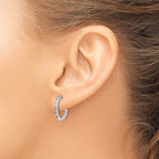 14k White Gold 5/8 carat VS Diamond In/Out Hinged Hoop Earrings