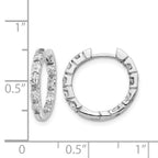 14k White Gold 5/8 carat AA Diamond In/Out Hinged Hoop Earrings