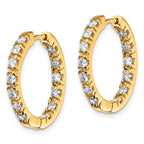 14k 7/8 carat AAA Diamond In/Out Hinged Hoop Earrings