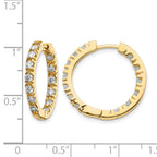 14k 7/8 carat A Diamond In/Out Hinged Hoop Earrings