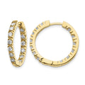 14k 7/8 carat A Diamond In/Out Hinged Hoop Earrings
