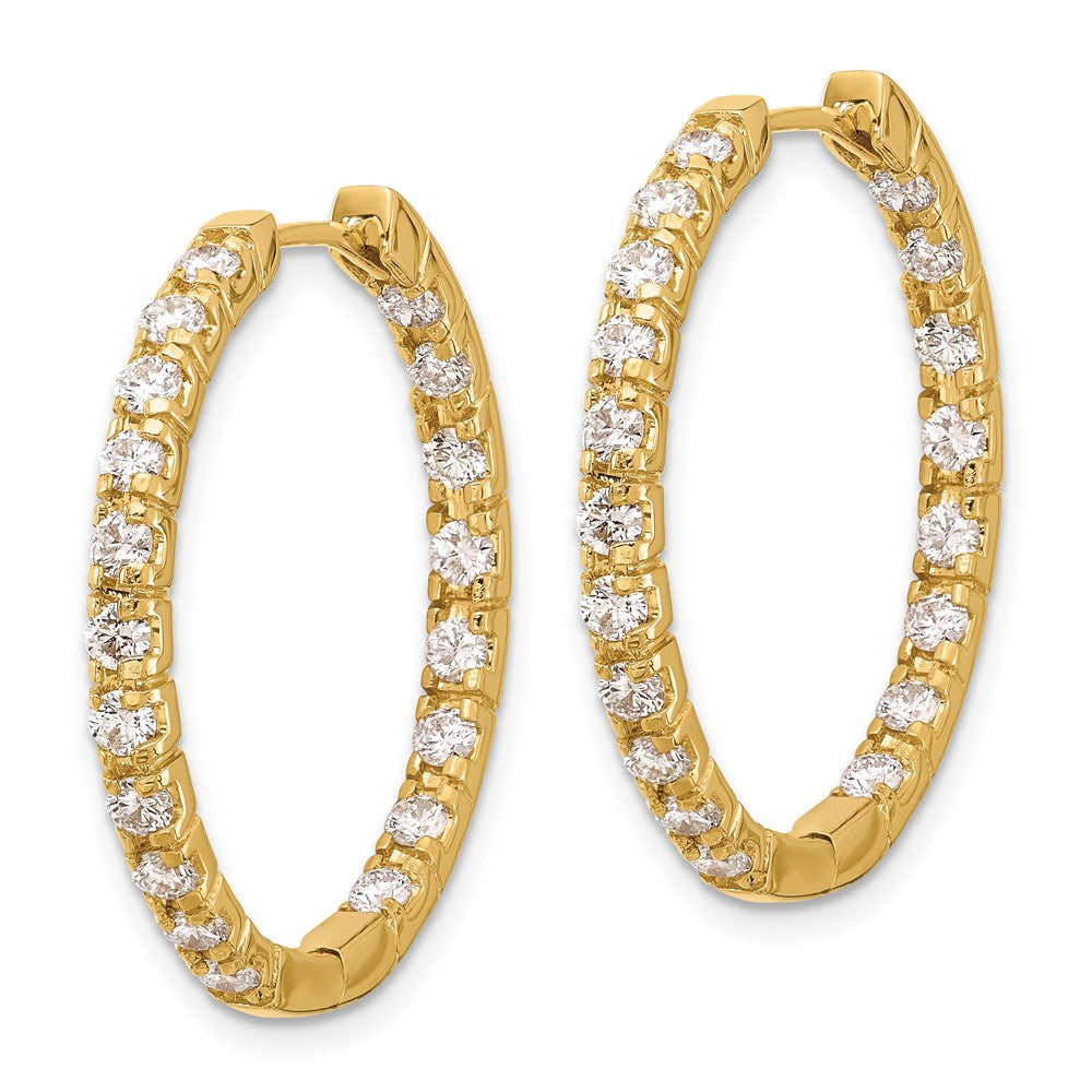 14k 1.9 carat AA Diamond In/Out Hinged Hoop Earrings