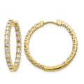 14k 1.9 carat AA Diamond In/Out Hinged Hoop Earrings
