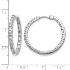 14k White Gold 1.9 carat A Diamond In/Out Hinged Hoop Earrings