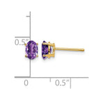 14k 6x4mm Oval Amethyst Post Earrings