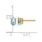 14k 6x4mm Oval Aquamarine Post Earrings