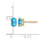 14k 6x4mm Oval Blue Topaz Post Earrings