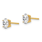 14k 6x4mm Oval Cubic Zirconia Post Earrings
