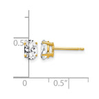 14k 6x4mm Oval Cubic Zirconia Post Earrings