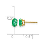 14k 6x4mm Oval Emerald Post Earrings