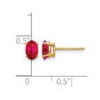 14k 6x4mm Oval Ruby Post Earrings