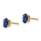 14k 6x4mm Oval Sapphire Post Earrings