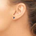 14k 6x4mm Oval Sapphire Post Earrings