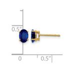 14k 6x4mm Oval Sapphire Post Earrings