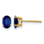 14k 6x4mm Oval Sapphire Post Earrings