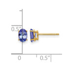 14k 6x4mm Oval Tanzanite Post Earrings