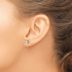14k White Gold 6x4mm Oval Cubic Zirconia Stud Earrings