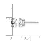 14k White Gold 6x4mm Oval Cubic Zirconia Stud Earrings