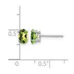 14k White Gold 6x4mm Oval Peridot Post Earrings