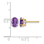 14k 7x5mm Oval Amethyst Post Earrings