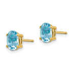 14k 7x5mm Oval Aquamarine Post Earrings