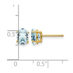 14k 7x5mm Oval Aquamarine Post Earrings
