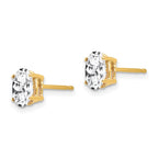 14k 7x5mm Oval Cubic Zirconia Post Earrings