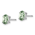 14k White Gold 7x5mm Oval Green Quartz Post Earrings