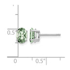 14k White Gold 7x5mm Oval Green Quartz Post Earrings