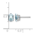 14k White Gold 7x5mm Oval Aquamarine Post Earrings
