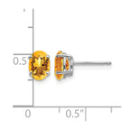 14k White Gold 7x5mm Oval Citrine Post Earrings