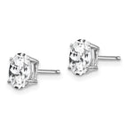 14k White Gold 7x5mm Oval Cubic Zirconia Stud Earrings