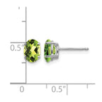 14k White Gold 7x5mm Oval Peridot Post Earrings