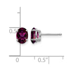 14k White Gold 7x5mm Oval Rhodolite Garnet Stud Earrings